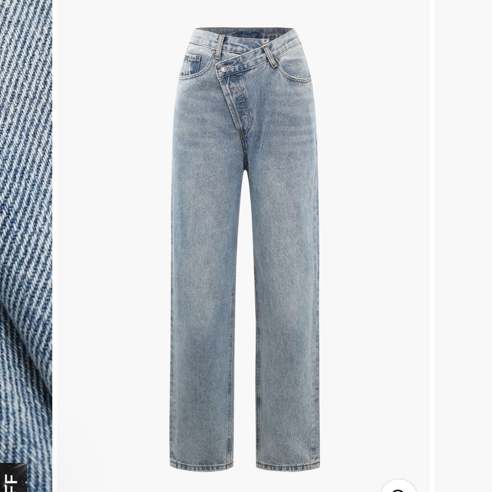 MICAS Asymmetric Waist Straight Leg Jeans
